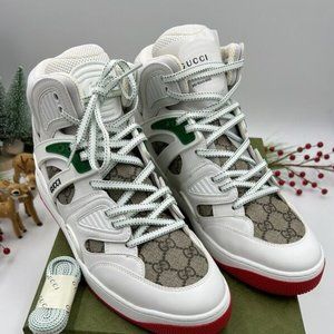 Women’s Gucci high top basket leather sneakers size 11
